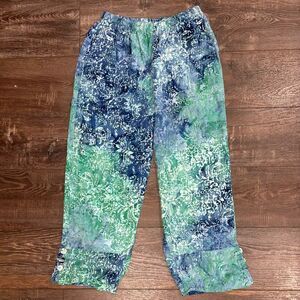 Norm Thompson Medium Pull on Patterned Elastic Waist Pants 100% rayon